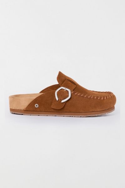 Minnetonka Suede Buckle Clog
