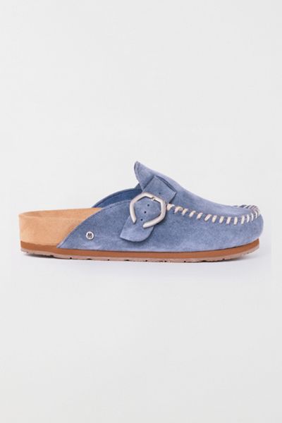 Minnetonka Suede Buckle Clog