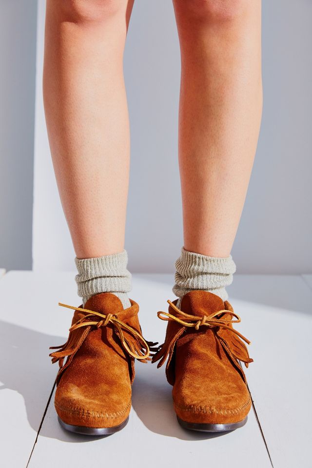 Minnetonka Suede Classic Fringe Moccasin Boot #2
