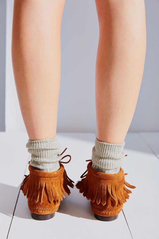 Minnetonka Suede Classic Fringe Moccasin Boot #3