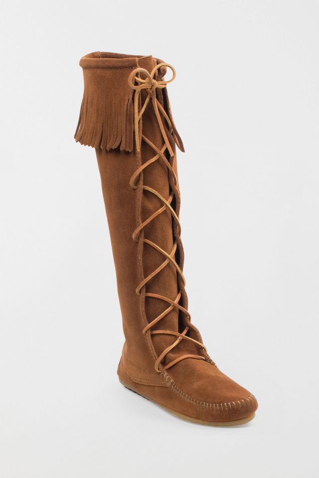 Minnetonka Suede Lace-Up Moccasin Boot #1