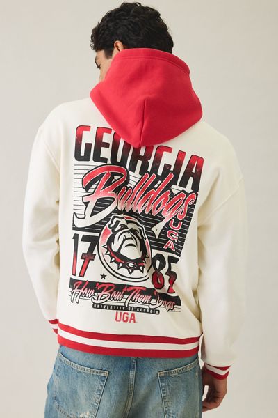 College Logo Graphic Colorblock Hoodie Sweatshirt