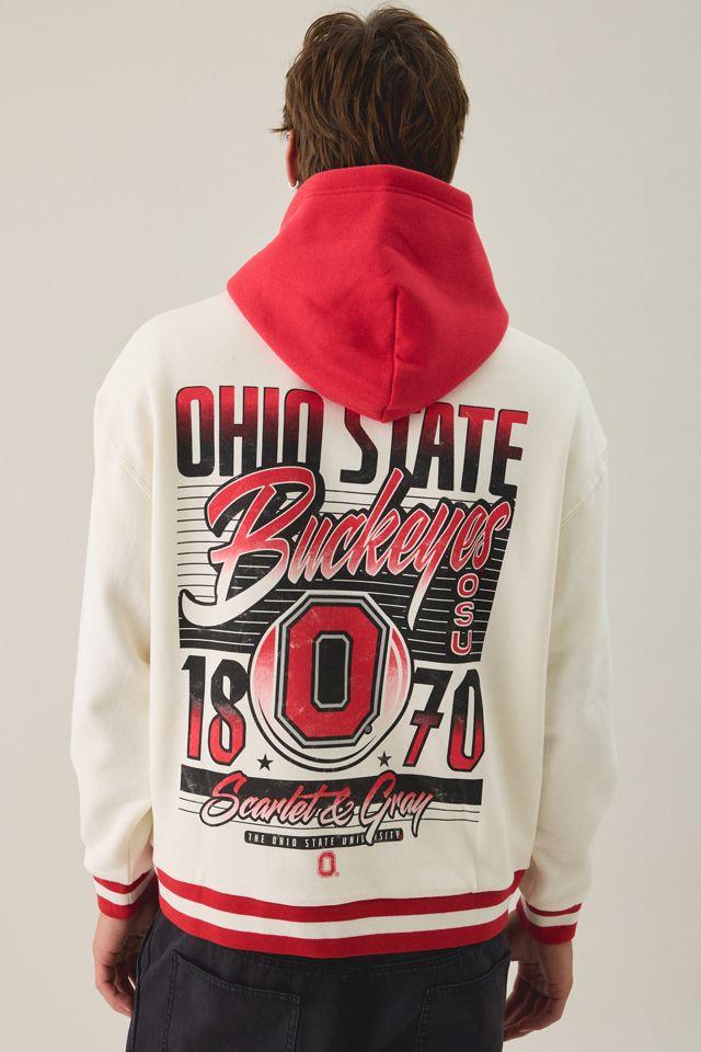 College Logo Graphic Colorblock Hoodie Sweatshirt #1