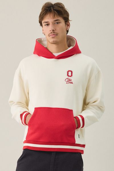 College Logo Graphic Colorblock Hoodie Sweatshirt