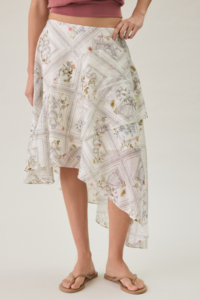 AllSaints Manoy Scarf Print Asymmetric Midi Skirt