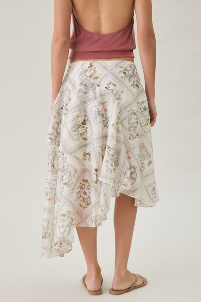 AllSaints Manoy Scarf Print Asymmetric Midi Skirt
