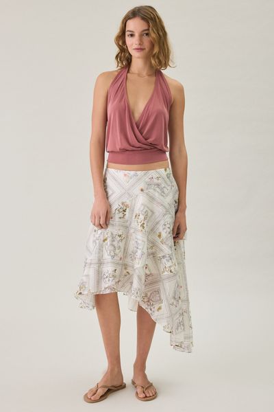 AllSaints Manoy Scarf Print Asymmetric Midi Skirt