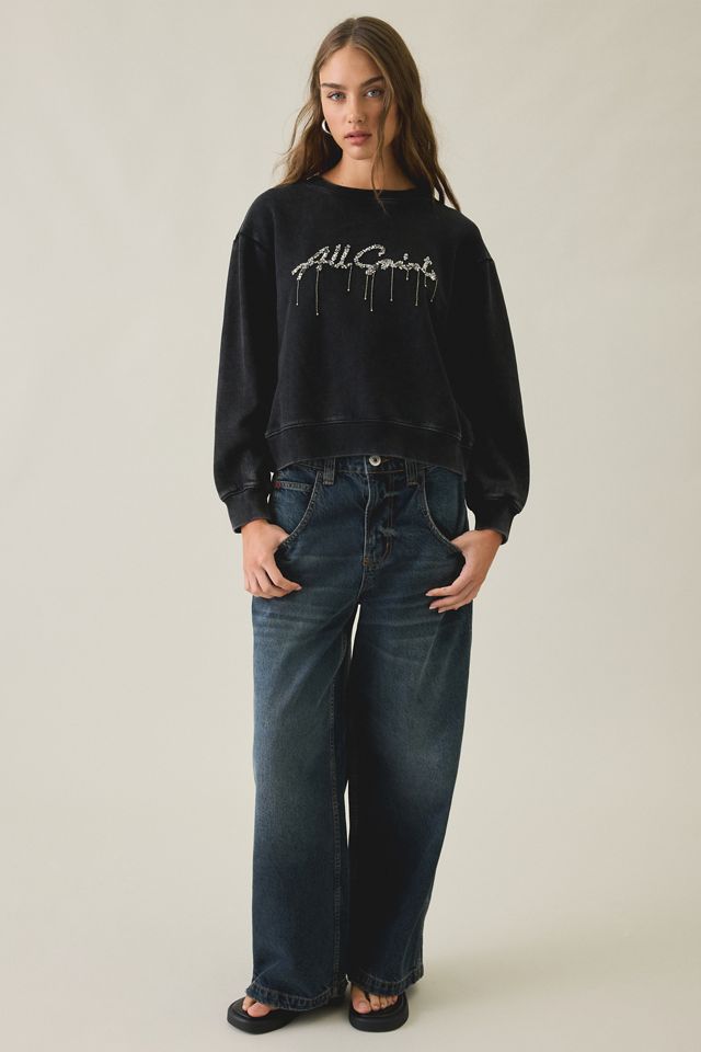 AllSaints Pippa Chains Embellished Graphic Crew Neck Pullover #1