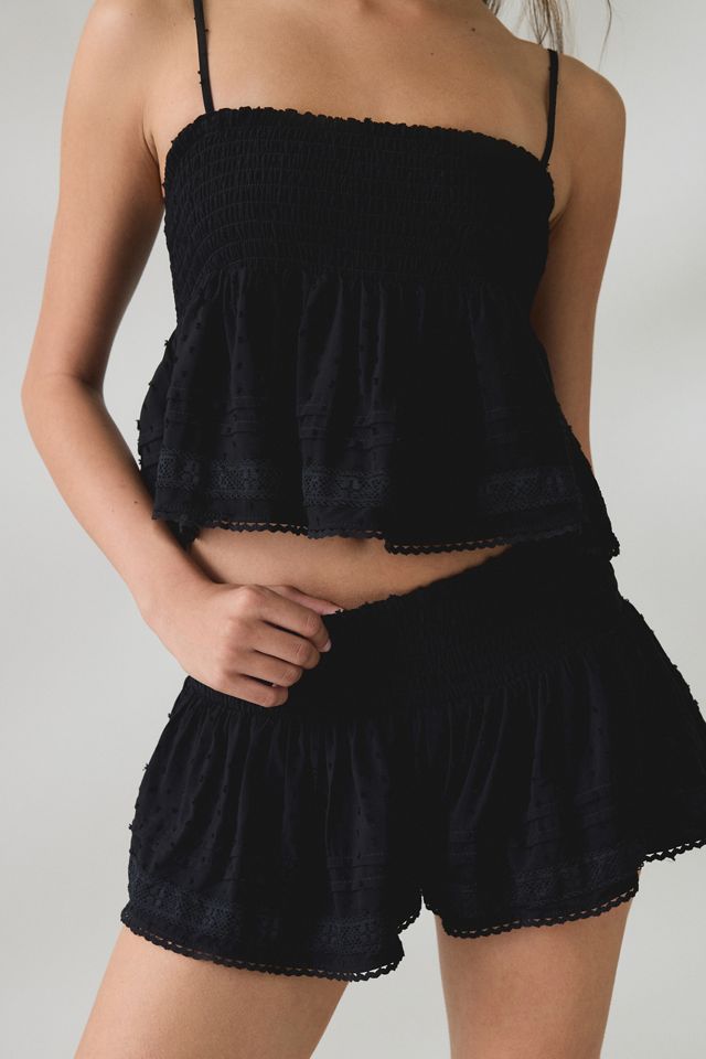 Kimchi Blue Coffee Date Flutter Lace Trim Shorts 2-Piece Set #1