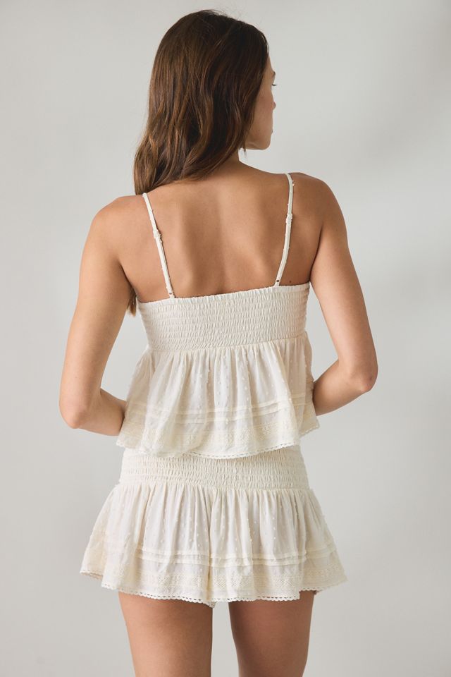 Kimchi Blue Coffee Date Flutter Lace Trim Shorts 2-Piece Set #3