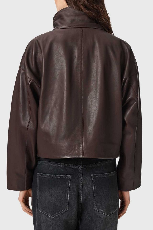 AllSaints Ryder Funnel Neck Leather Jacket #1