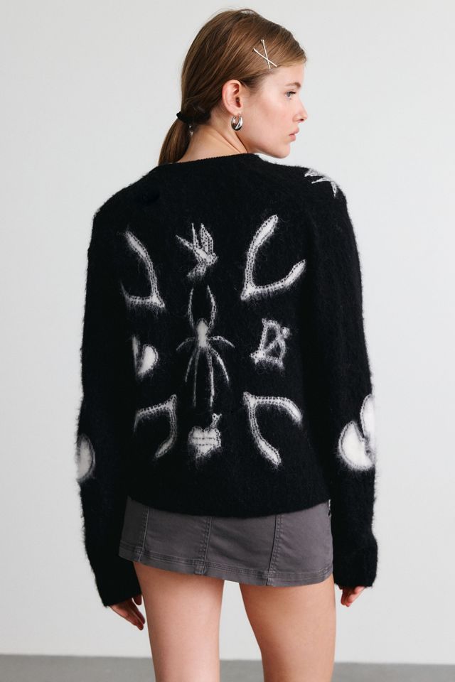 AllSaints Charm Graphic V-Neck Cardigan #3