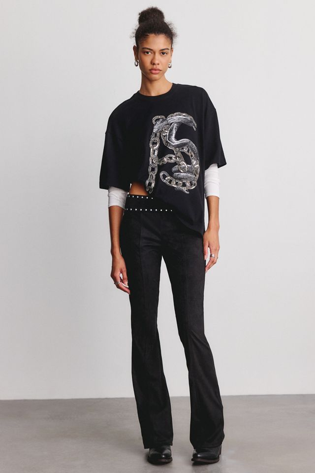 AllSaints Etta Linx Embellished Graphic Oversized Tee #1
