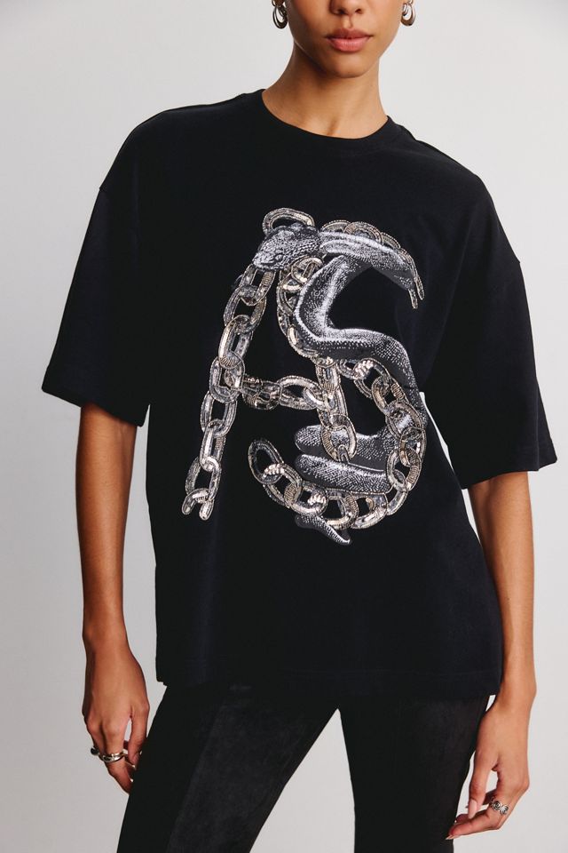 AllSaints Etta Linx Embellished Graphic Oversized Tee #2