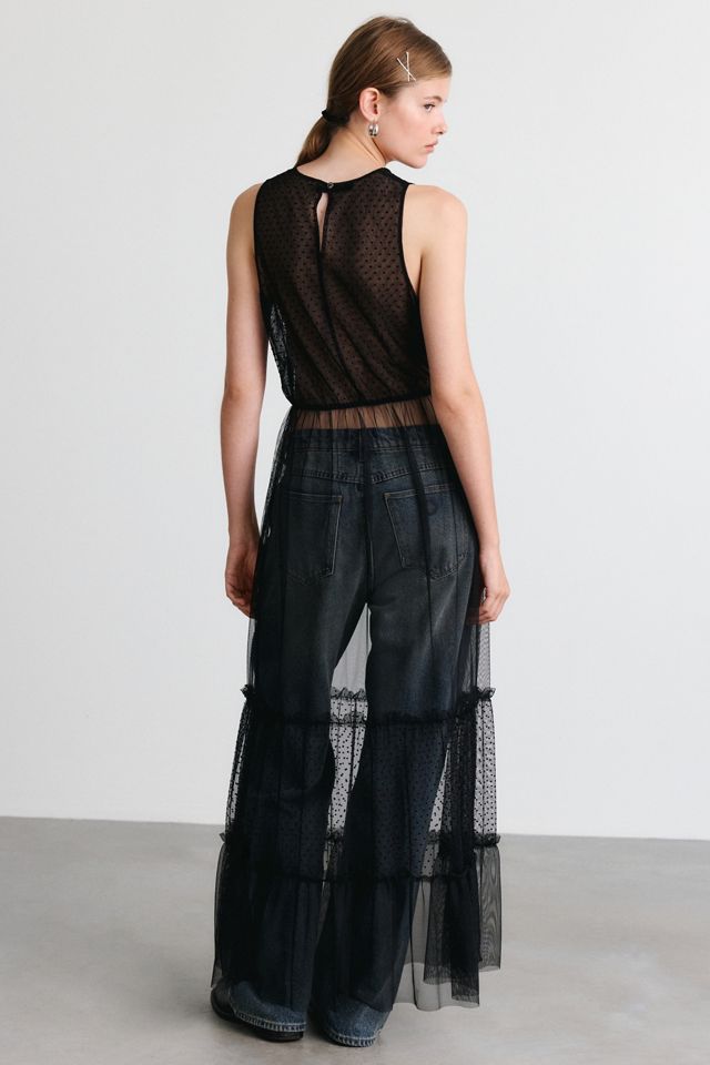AllSaints Terra Tiered Sheer Mesh Maxi Dress #2