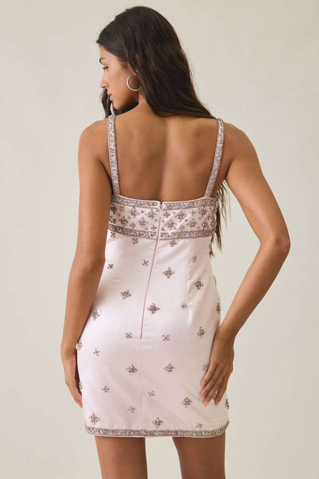 LoveShackFancy Casslouie Beaded Satin Mini Dress #3