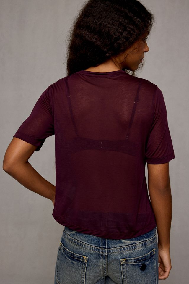 AllSaints Althea Velvet Floral Graphic Sheer Tee #3
