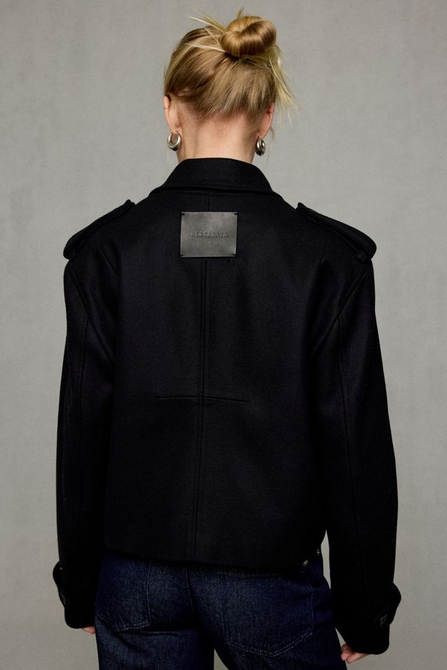 AllSaints Lowla Double-Breasted Cropped Peacoat #3