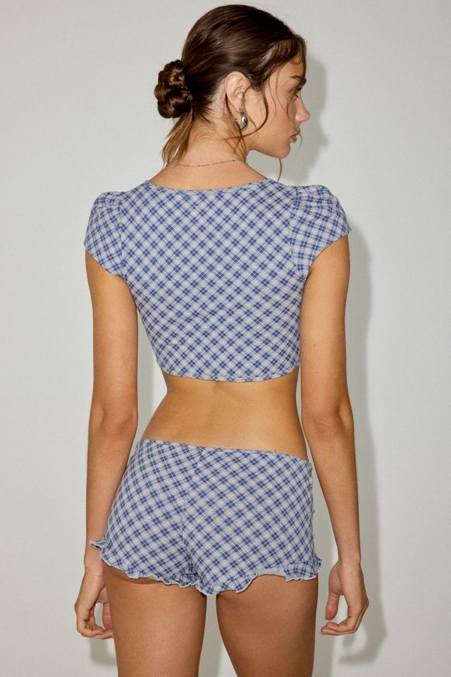 Out From Under Bec Short Sleeve Tie-Front Shrug Top #4
