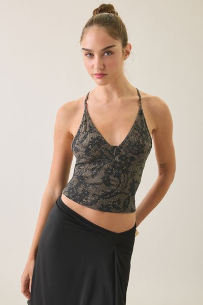 BDG Hold Me Tight Ribbed Racerback Cropped Cami