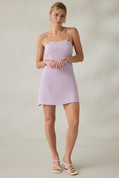 purple dress urban outfitters Urban Outfitters Lilac Slip Dress Satin Waterfall Neckline Mini Size M