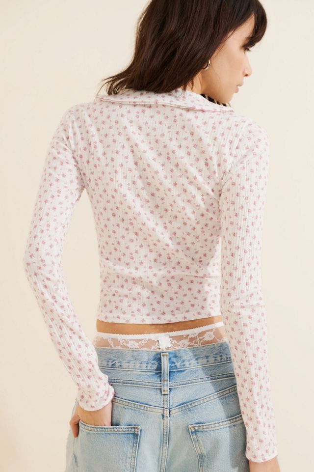 Daisy Street Long-Sleeve Pointelle Top #1
