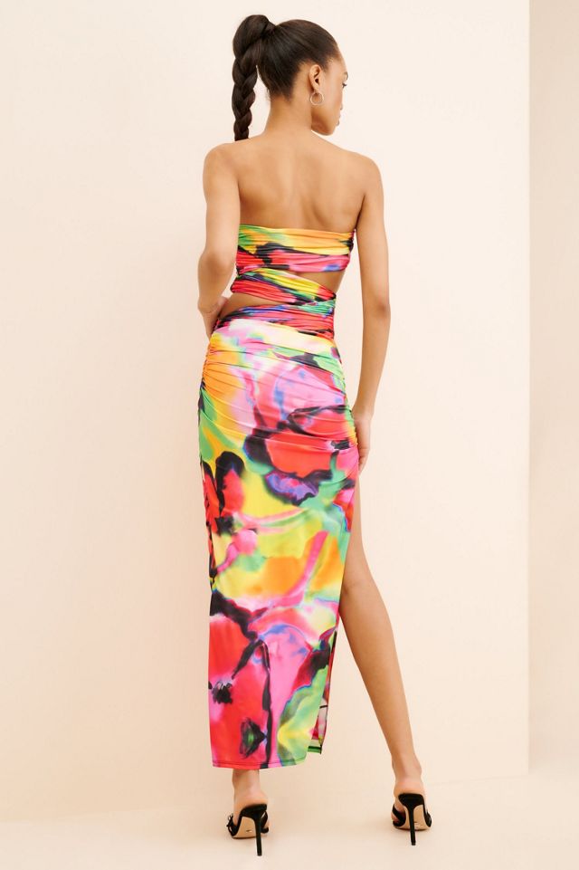 AFRM Strapless Floral Cutout Maxi Dress #1