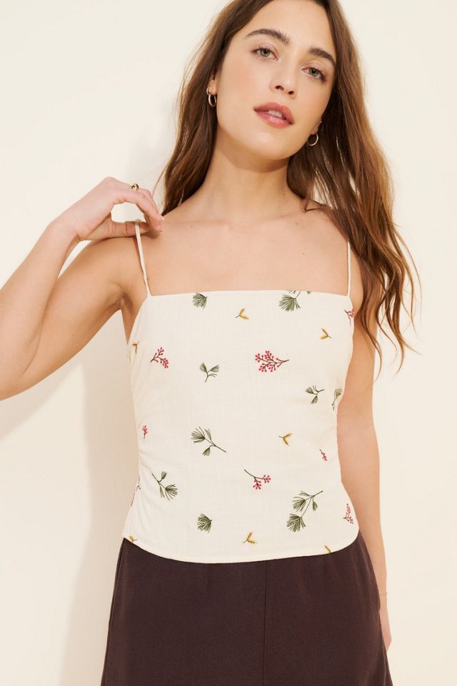 Kourt Snow Calico Embroidered Cami #2