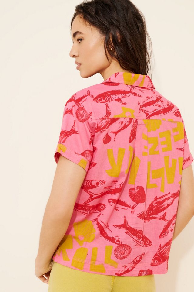 BDG Asher Printed Souvenir Short Sleeve Button-Down Shirt #2
