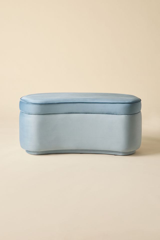 Holt Curved Velvet Upholstered Storage Bench #2