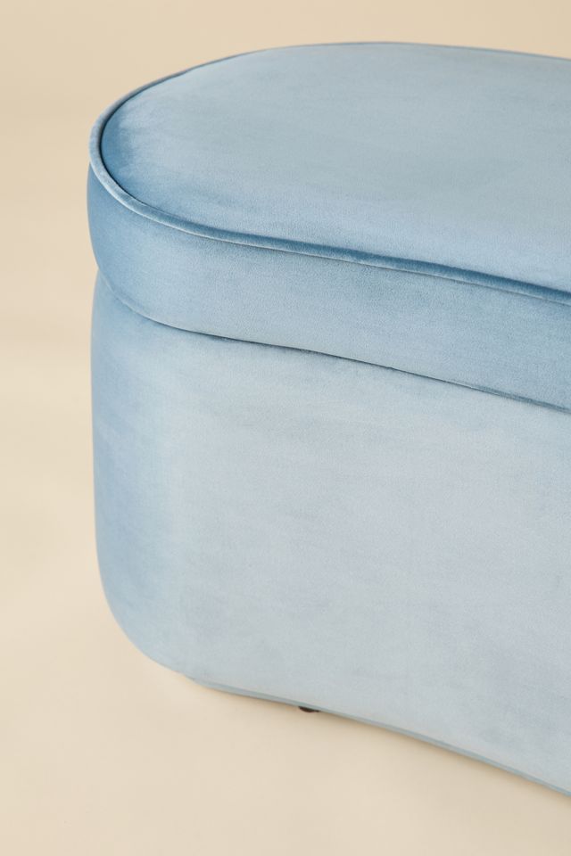 Holt Curved Velvet Upholstered Storage Bench #4