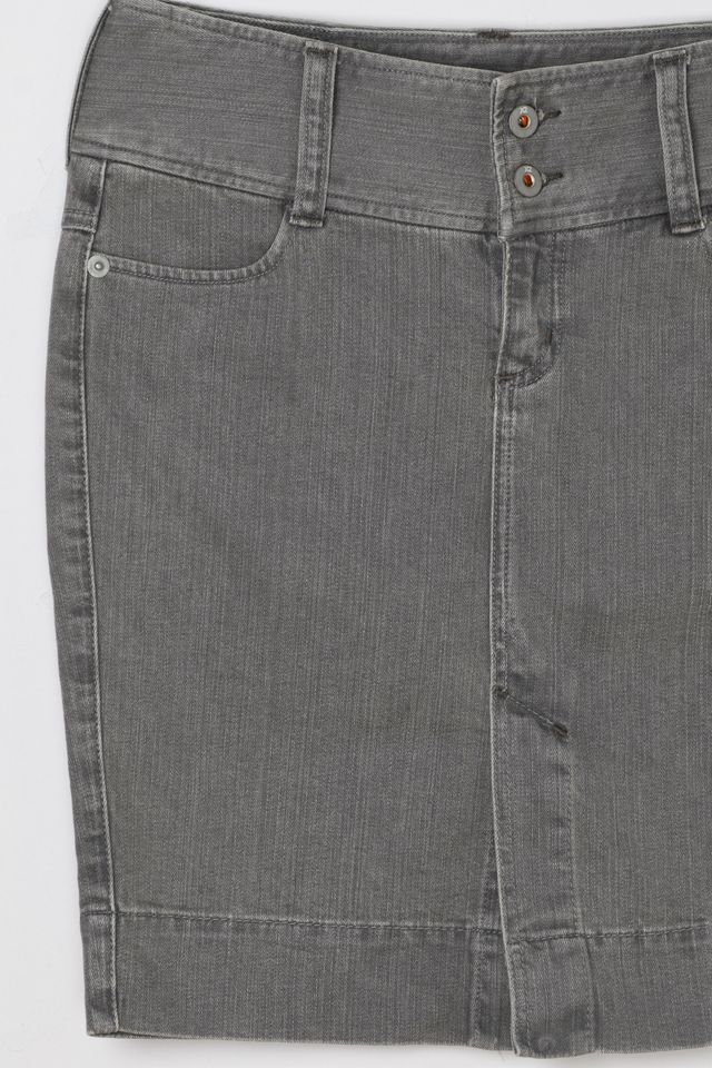 Vintage Y2k Grey Denim Mini Skirt #1