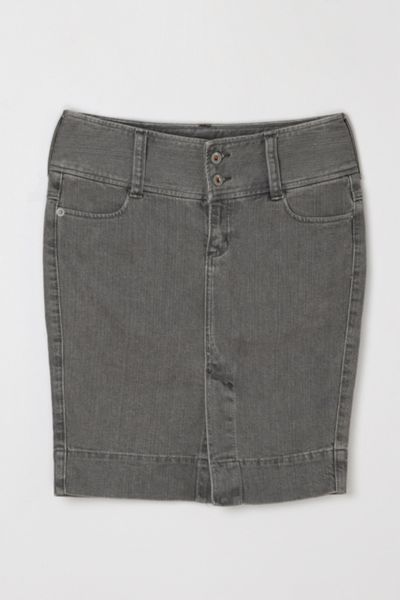 Vintage Y2k Grey Denim Mini Skirt