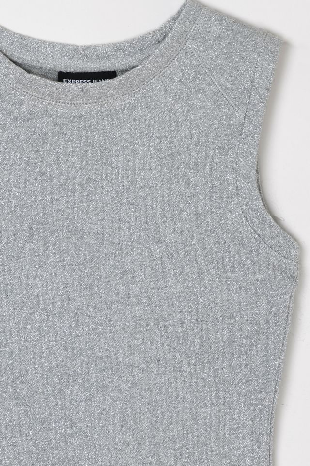 Vintage Y2k Silver Metallic Raglan Top #1