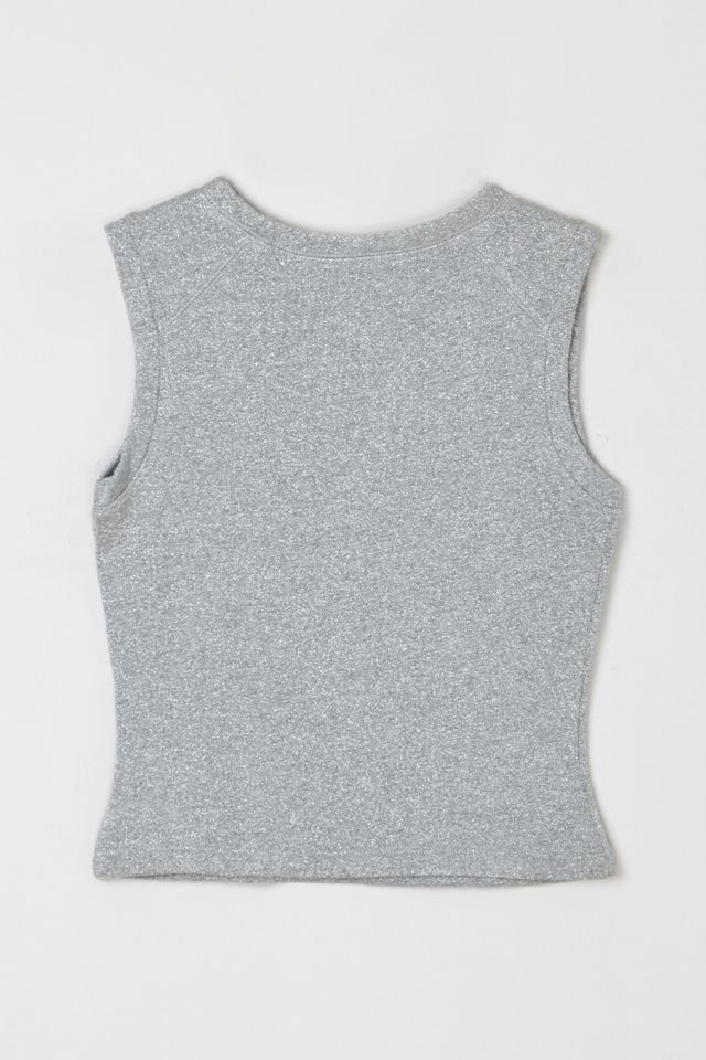 Vintage Y2k Silver Metallic Raglan Top #2