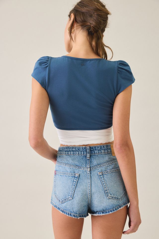 Out From Under Bec Game Day Short Sleeve Tie-Front Shrug Top #3