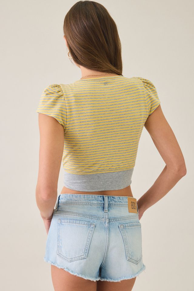 Out From Under Bec Game Day Short Sleeve Tie-Front Shrug Top #4