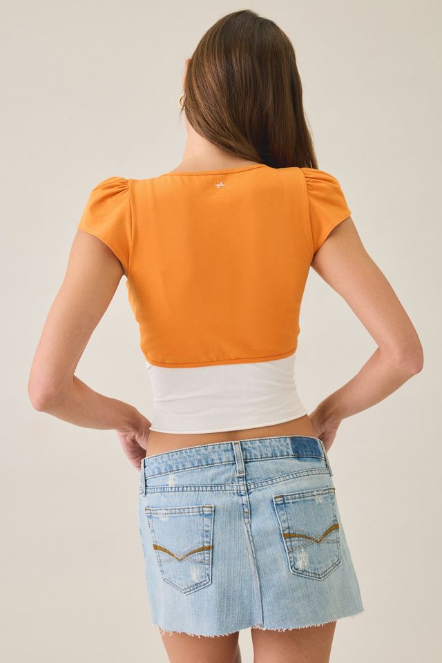 Out From Under Bec Game Day Short Sleeve Tie-Front Shrug Top #3