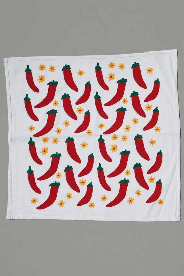Julie Peach Chilis Tea Towel #1