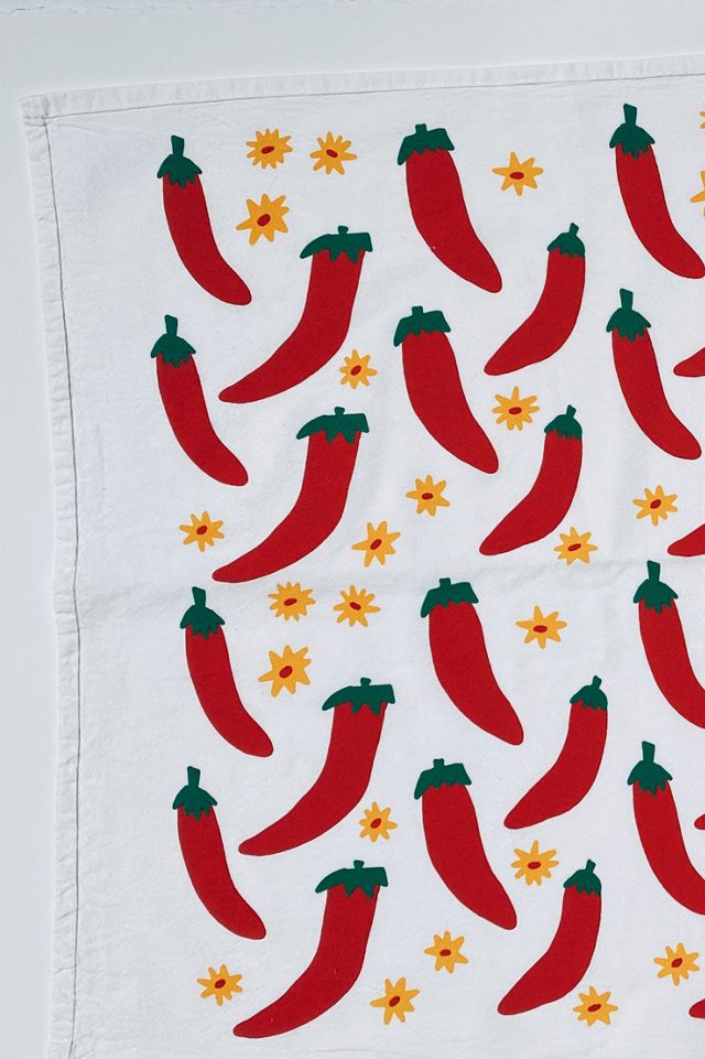 Julie Peach Chilis Tea Towel #2