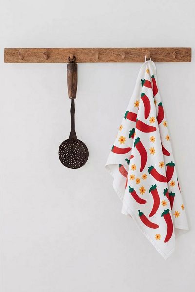 Julie Peach Chilis Tea Towel