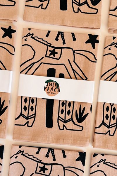 Julie Peach Desert Tea Towel