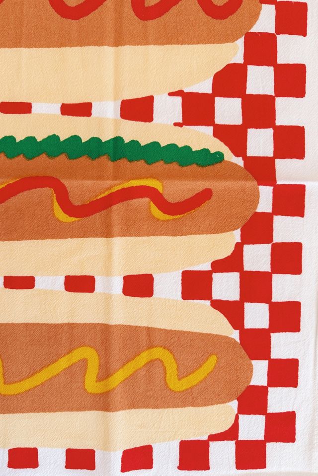 Julie Peach Hot Dog Tea Towel #2