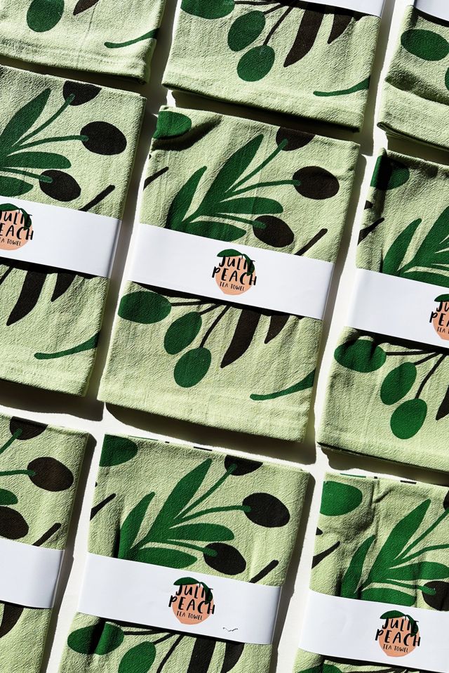 Julie Peach Olive Toss Tea Towel #2