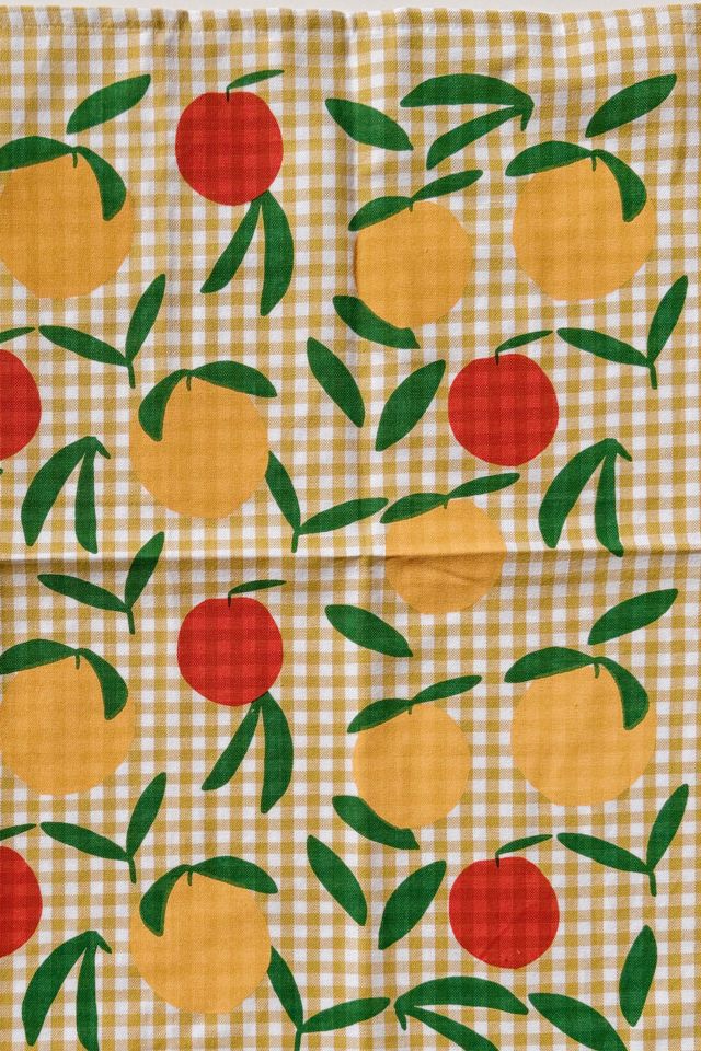 Julie Peach Gingham Peach Tea Towel #2
