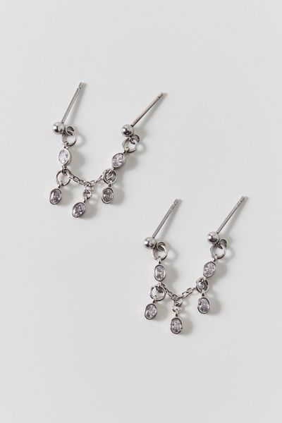 Stainless Steel Chandelier Double Post Earrings
