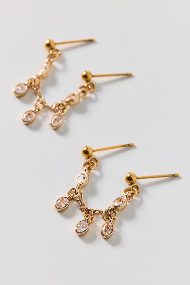 Stainless Steel Chandelier Double Post Earrings #1