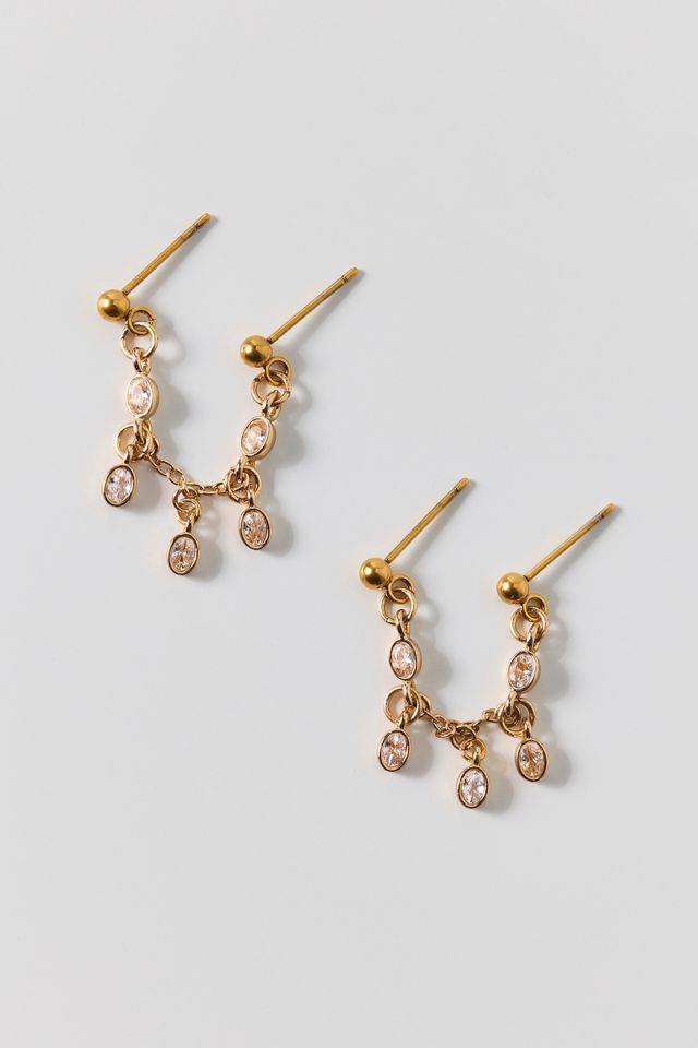 Stainless Steel Chandelier Double Post Earrings #2