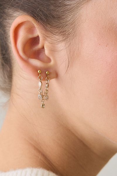Stainless Steel Chandelier Double Post Earrings