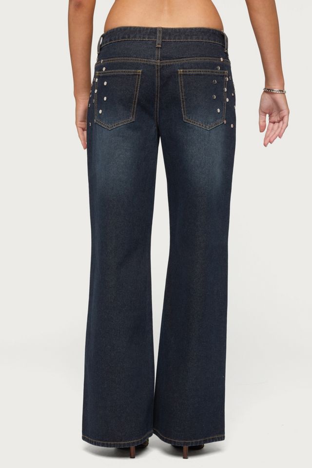 Edikted Spiral Studded Low Rise Baggy Jeans #4